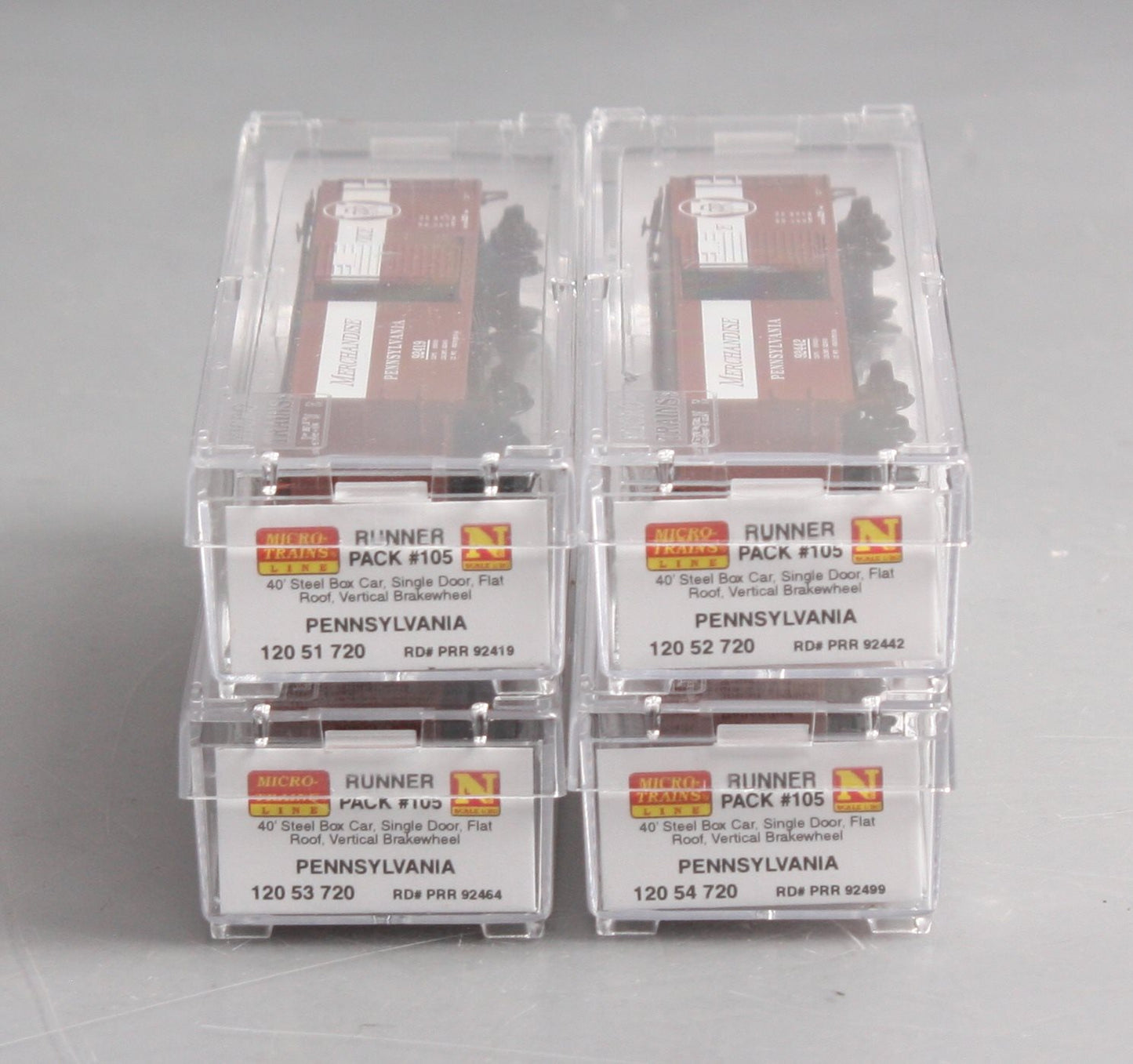 Micro-Trains 99300105 N Pennsylvania 40' USRA Boxcar Runner Pack (Set of 4)