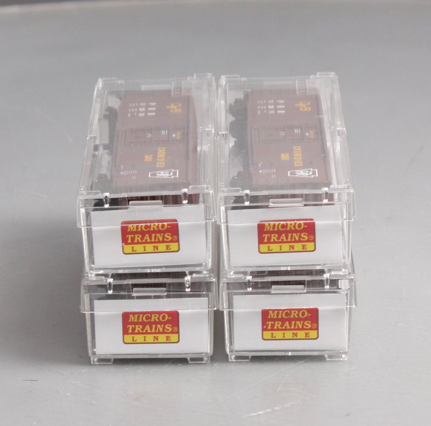 Micro-Trains 99300093 N PRR 50' Rib-Side Plug Door Boxcar Runner Pack (Set of 4)