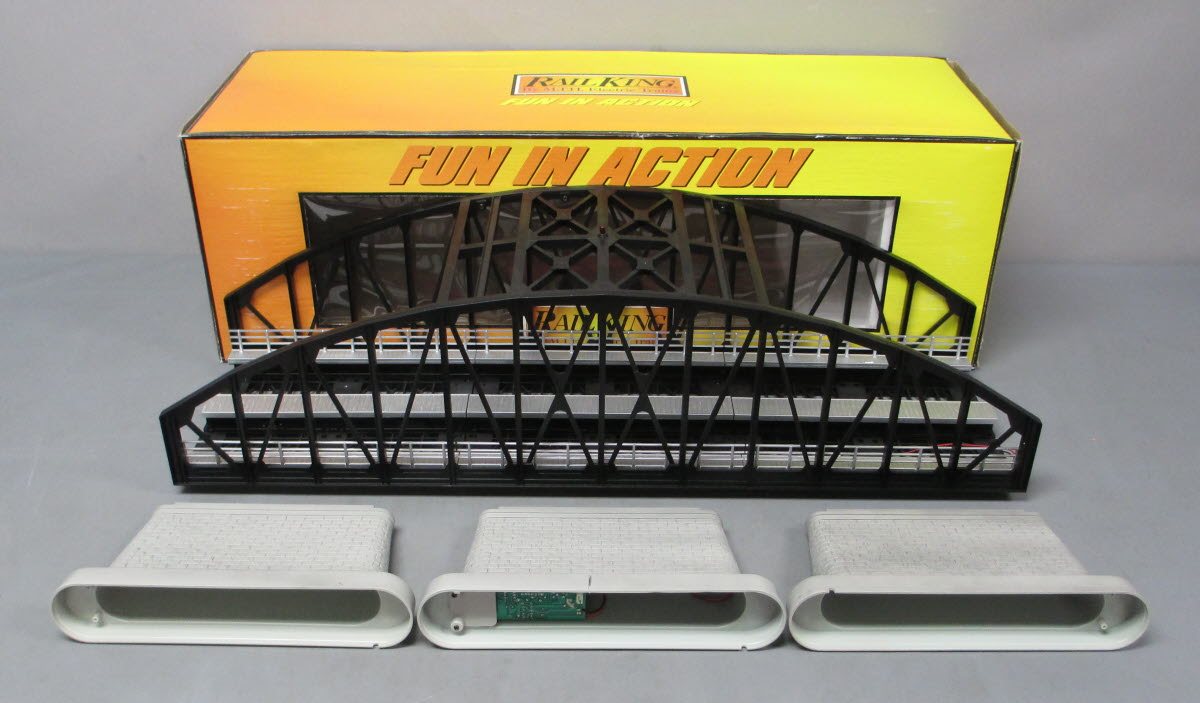 MTH 40-1111 O 2-Track Black Steel Arch Bridge