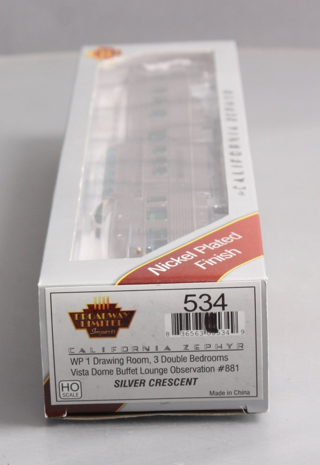 Broadway Limited 534 HO WP 'Silver Crescent' Vista Dome Lounge/Observation #881