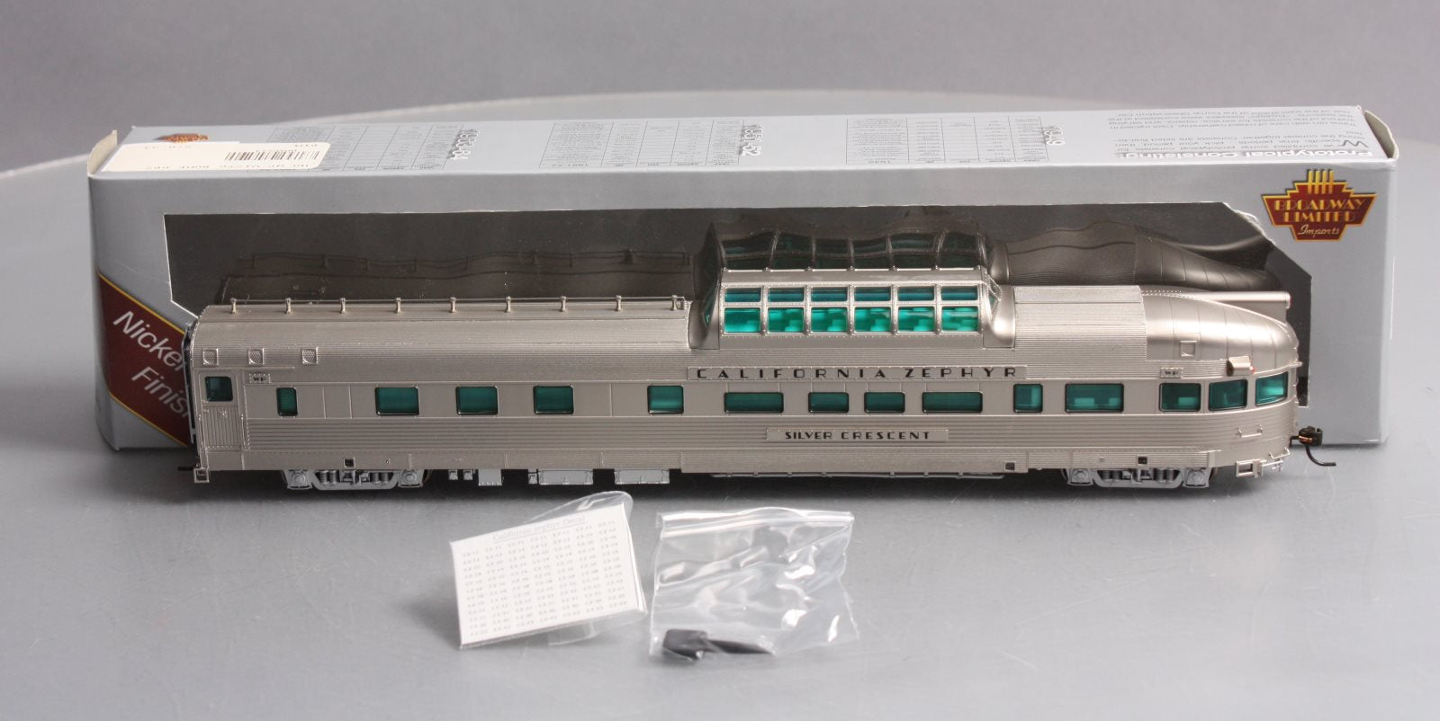 Broadway Limited 534 HO WP 'Silver Crescent' Vista Dome Lounge/Observation #881
