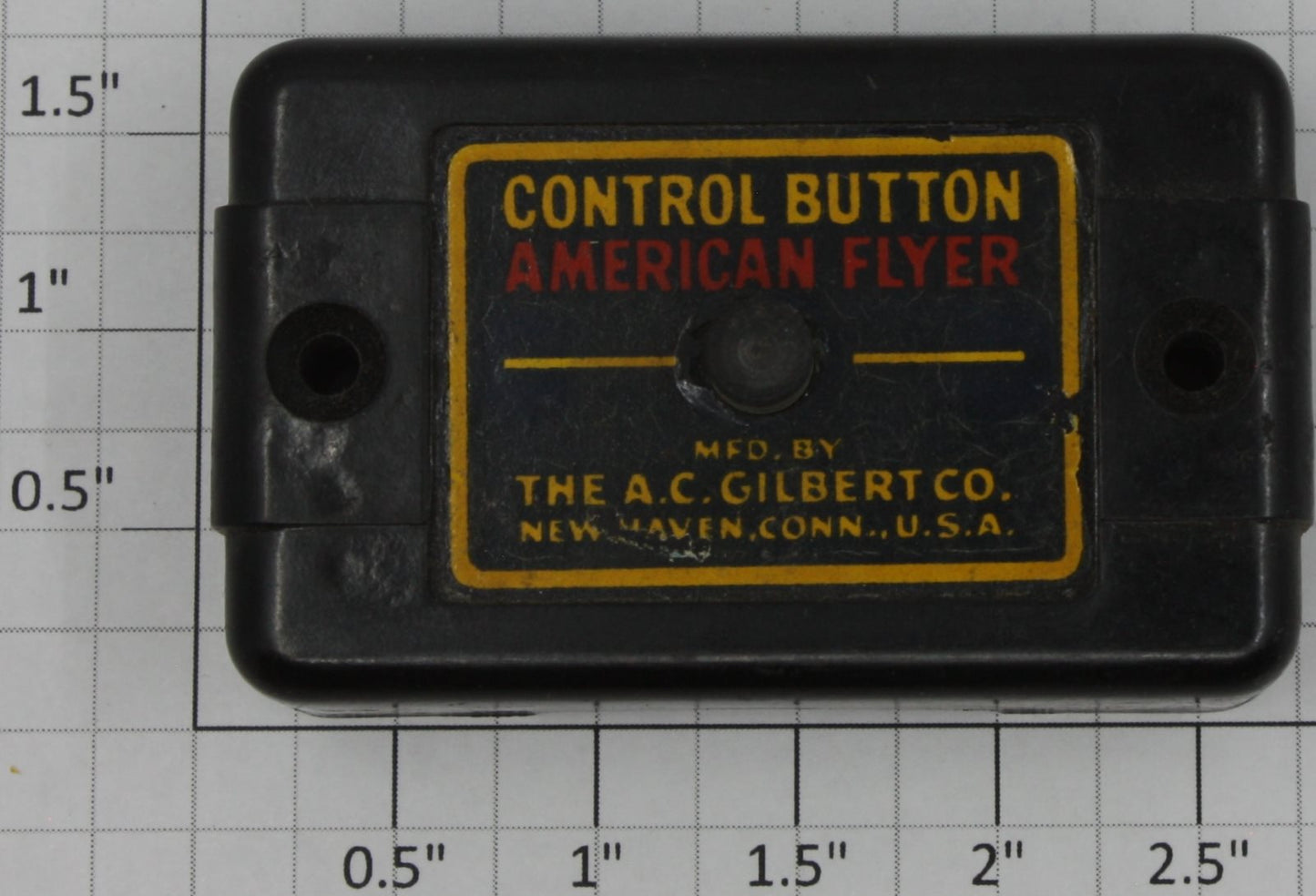 American Flyer XA10961 S Scale 3 Color Print Brown/Black Control Button