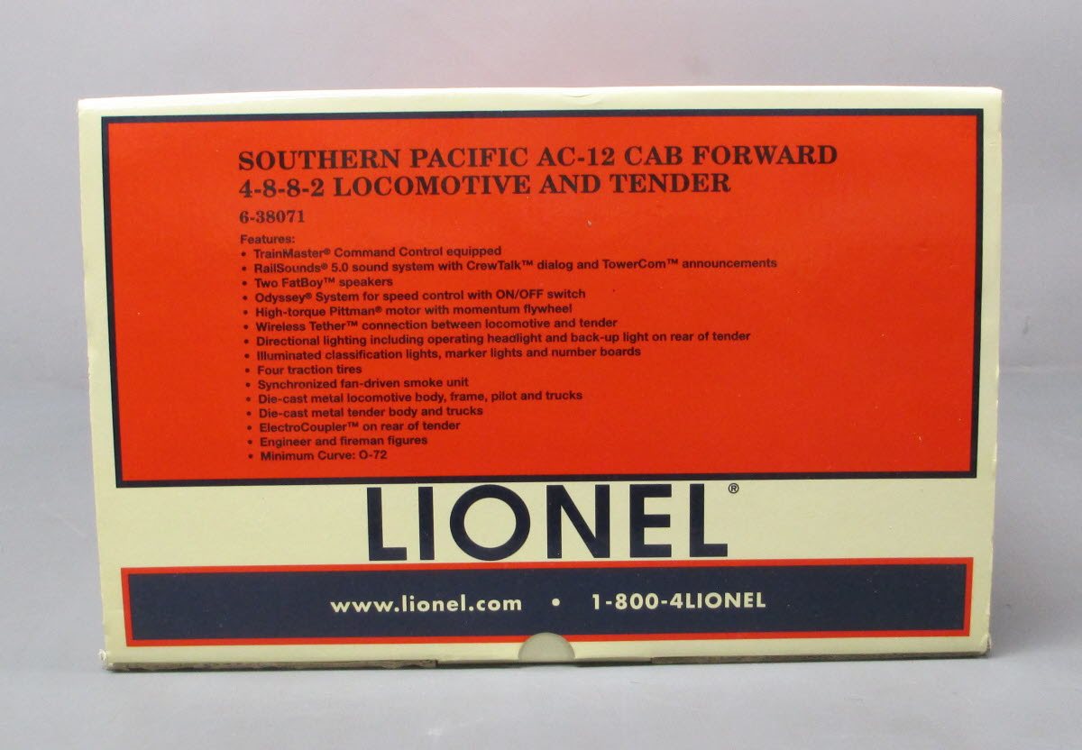 Lionel 6-38071 O Gauge SP 4-8-8-2 AC-12 Steam Locomotive & Tender with TMCC