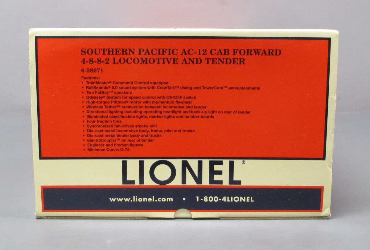 Lionel 6-38071 O Gauge SP 4-8-8-2 AC-12 Steam Locomotive & Tender with TMCC
