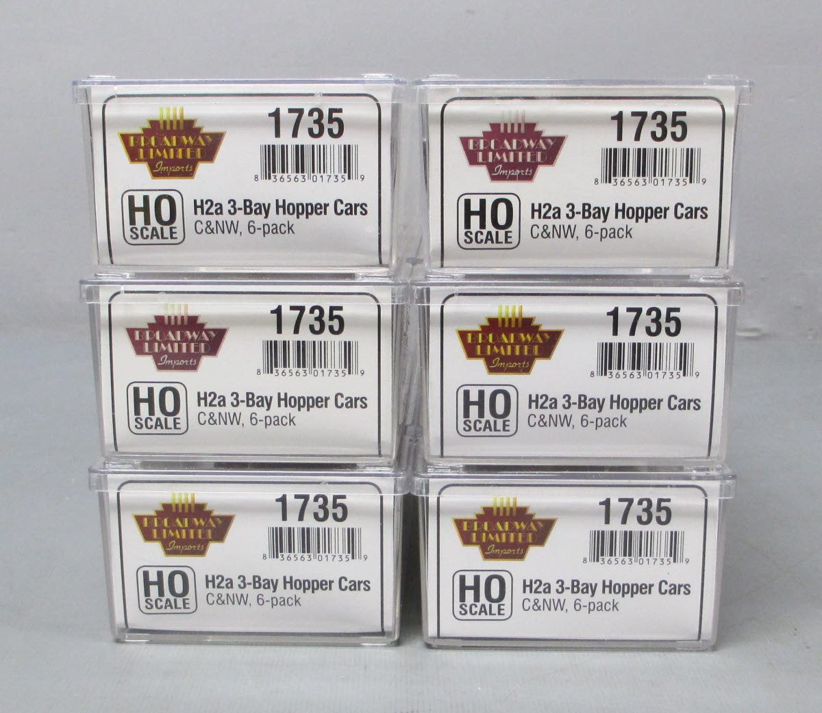 Broadway Limited 1735 HO Chicago & North Western Class H2a 3-Bay Hopper (6)