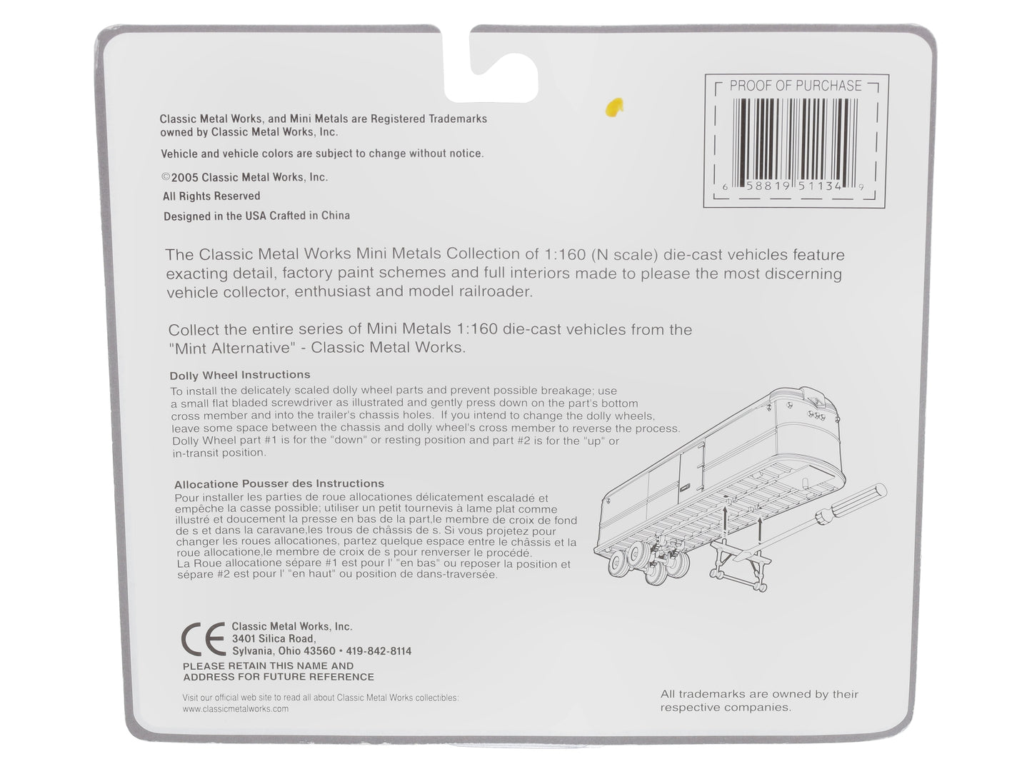 Classic Metal Works 51134 N Mini Metals Spector Tractor/Trailer (Pack of 2)