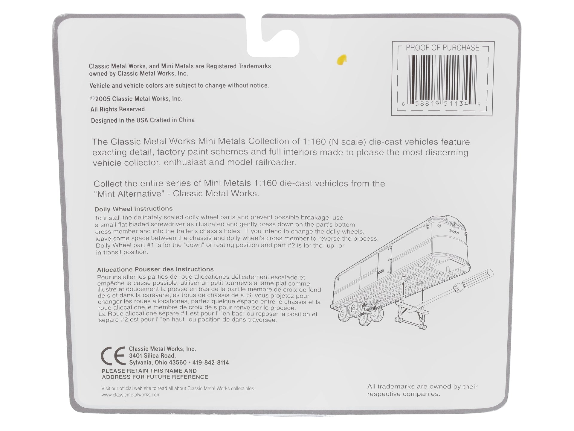 Classic Metal Works 51134 N Mini Metals Spector Tractor/Trailer (Pack of 2)