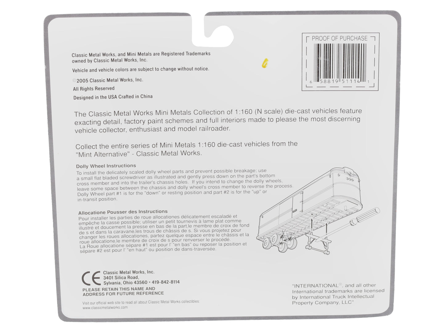 Classic Metal Works 51114 N Mini Metals Eastern IH R-190 Tractors (Pack of 2)