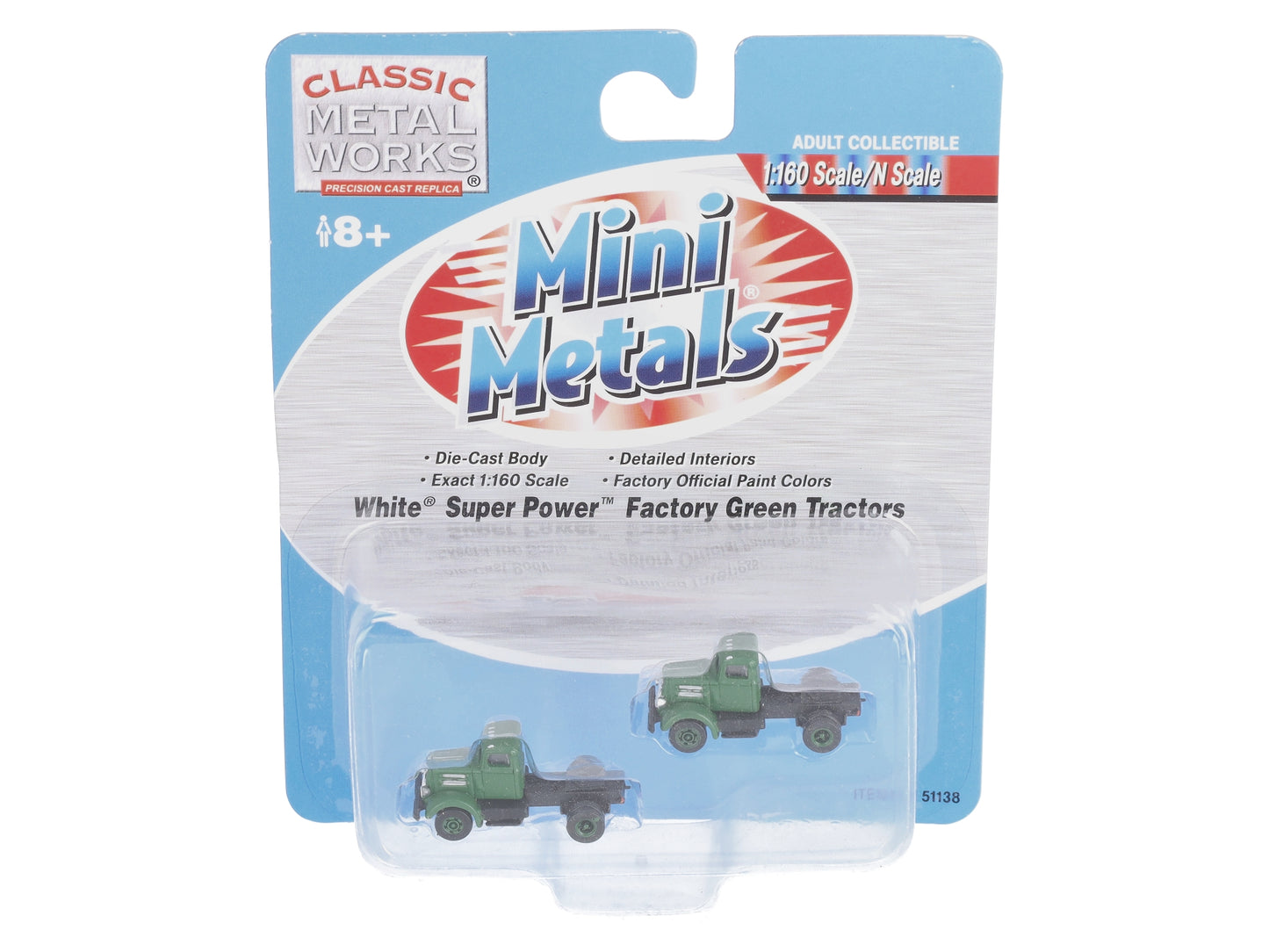 Classic Metal Works 51138 N Mini Metals Green Super Power Tractors (Pack of 2)