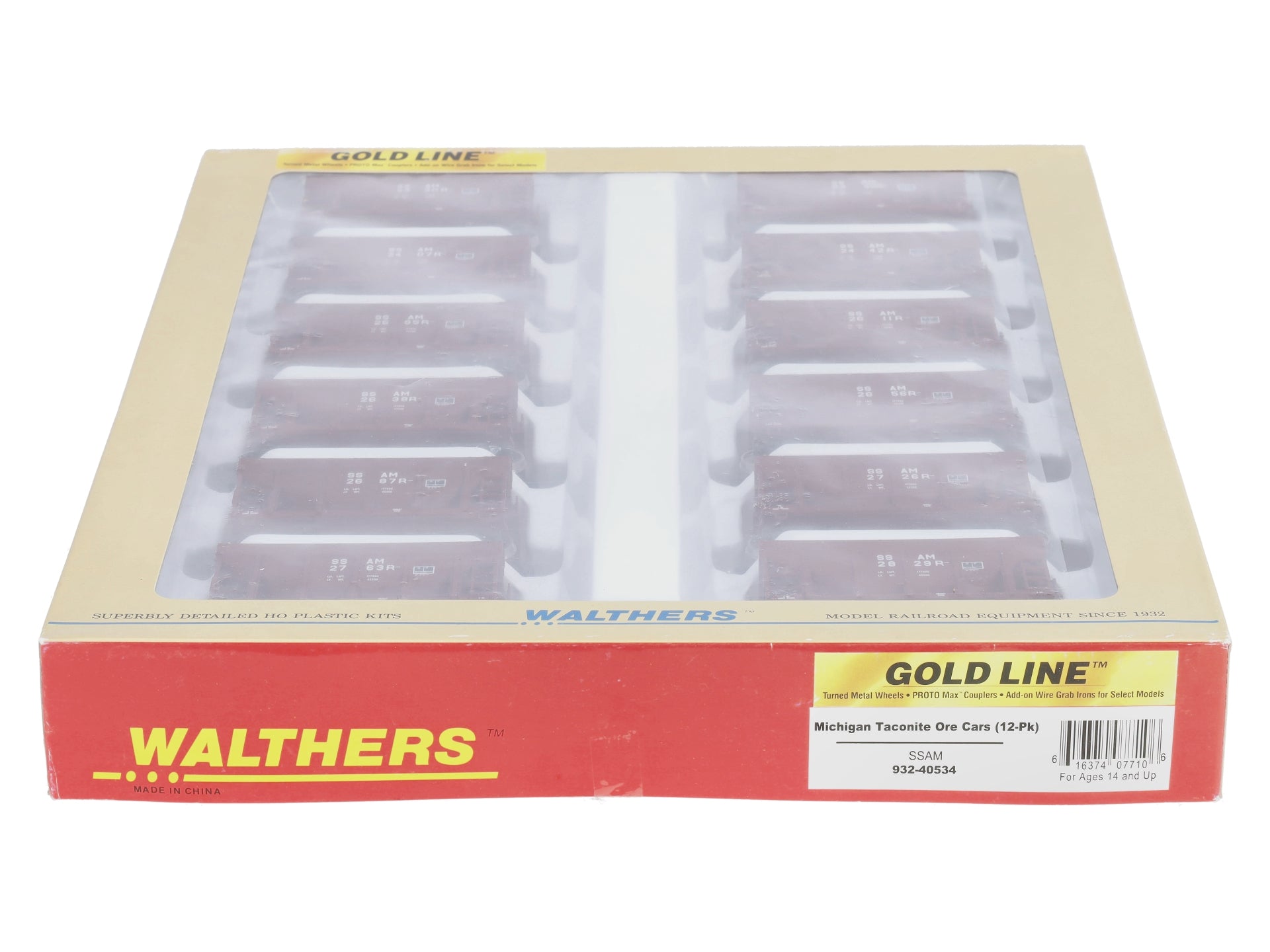 Walthers 932-40534 HO SSAM Gold Line Michigan-Style Taconite Ore Car (Set of 12)