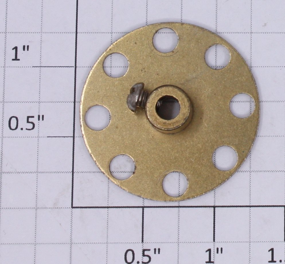 Gilbert 1931-34 Brass Plated Disk with Screw for Hudson Erector Locomotive
