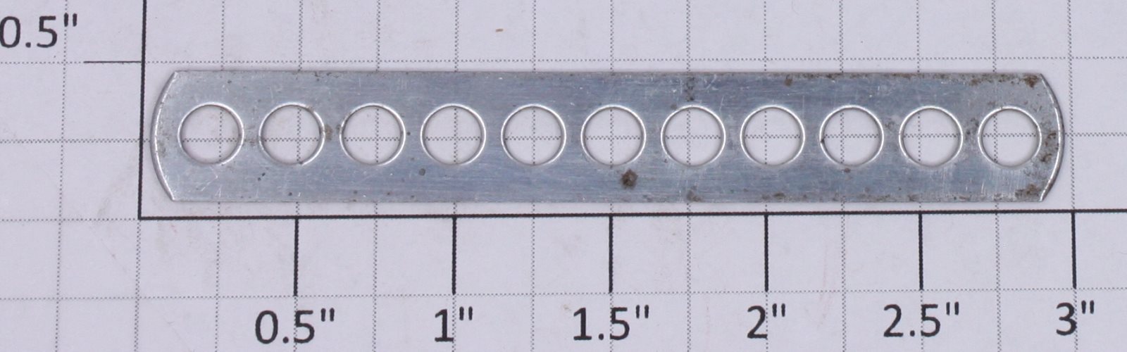 Gilbert 1931-17 Nickel Plated Strip with 11 Holes for Hudson Erector Locomotive
