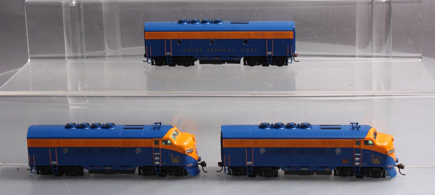 Athearn G2637 HO Scale Genesis Jersey Central Lines F3 ABA Diesel Locomotive Set