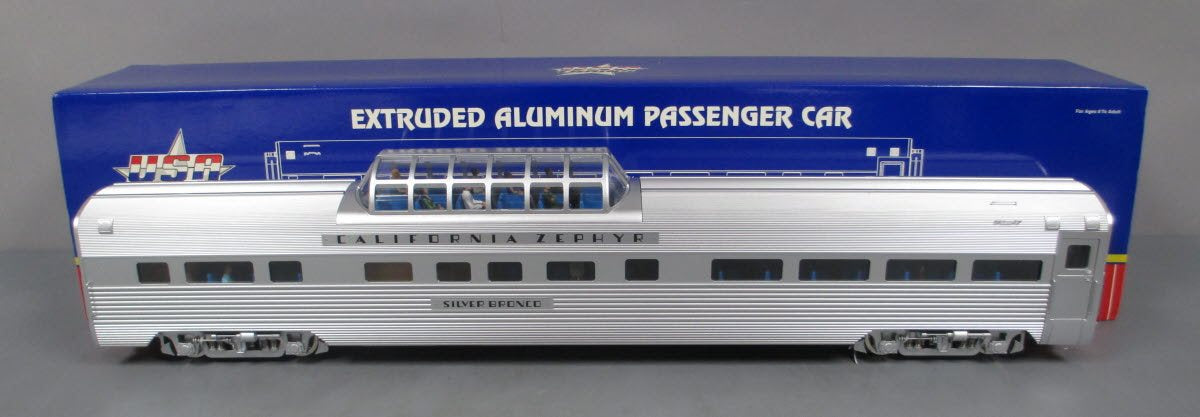 USA Trains R31018 G California Zephyr Silver Bronco Corrugated Alum Vista Dome