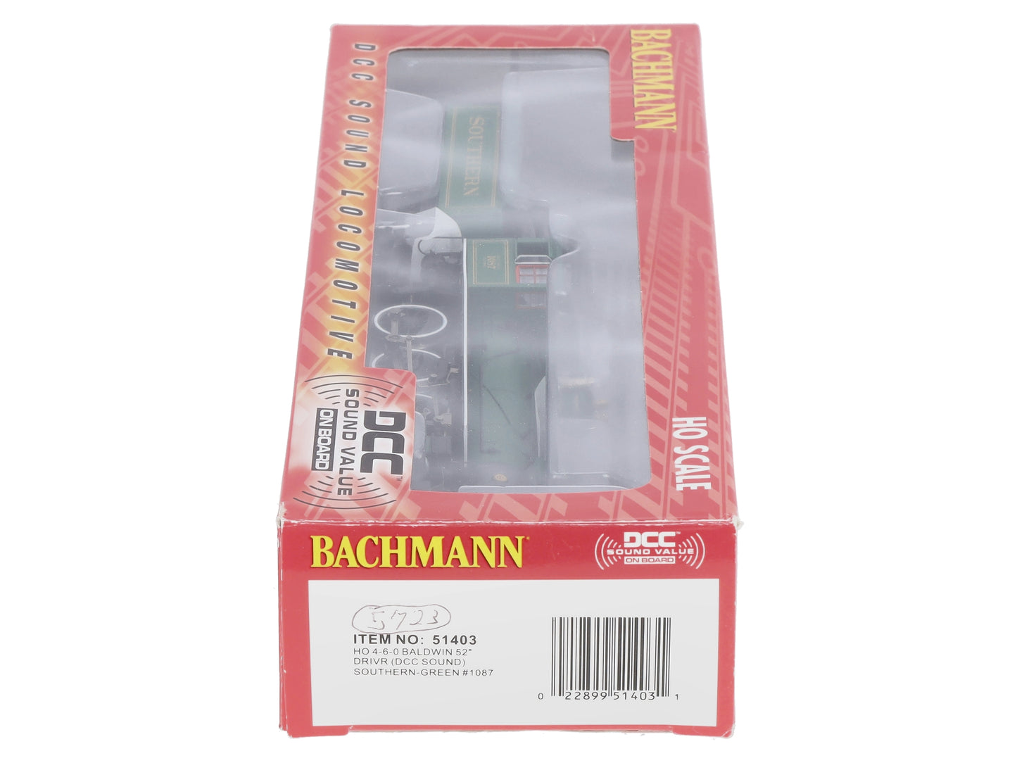 Bachmann 51403 HO Southern Baldwin 4-6-0 Steam Loco w/DCC & Sound #1087