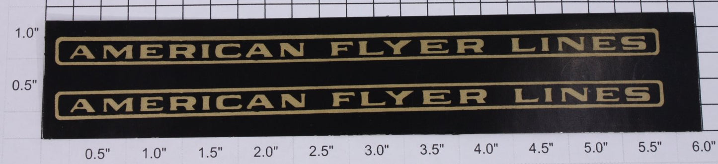 American Flyer 4331-10 Black/Gold "American Flyer Lines" Decal Set-Pair