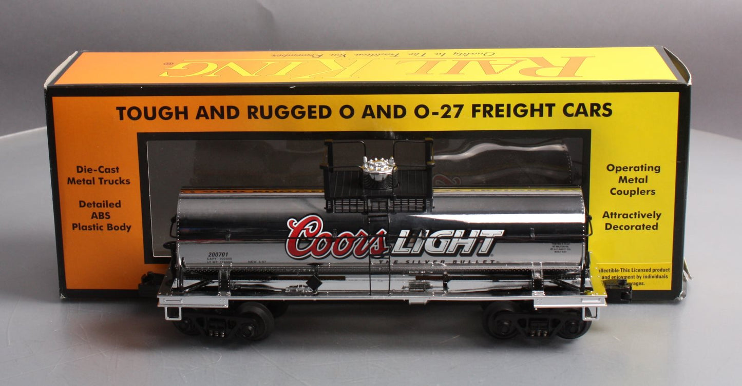 MTH 30-73223 O Gauge Coors Light Chrome Tank Car #200701