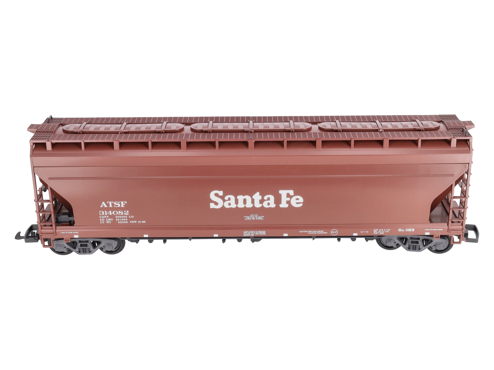 LGB 40820 G Gauge Santa Fe 3-Bay Hopper Car #314082