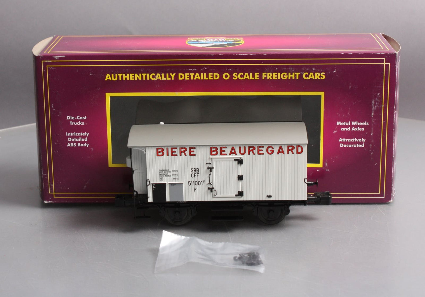 MTH 20-99001 O Biere Beauregard European Bierwagen\Reefer (Hi-Rail)