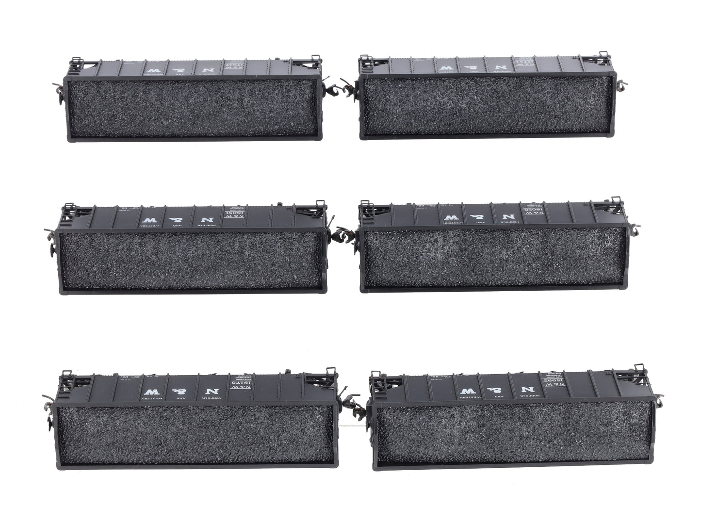 Broadway Limited 1724 HO Norfolk & Western Class H2a 3-Bay Hoppers (Set of 6)