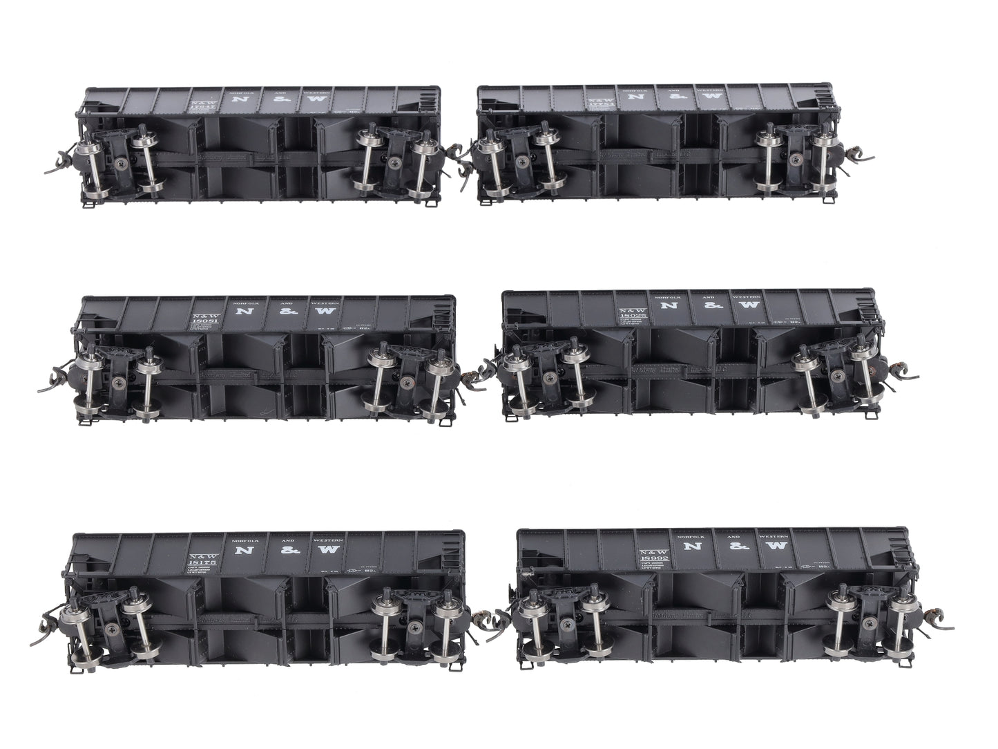 Broadway Limited 1724 HO Norfolk & Western Class H2a 3-Bay Hoppers (Set of 6)