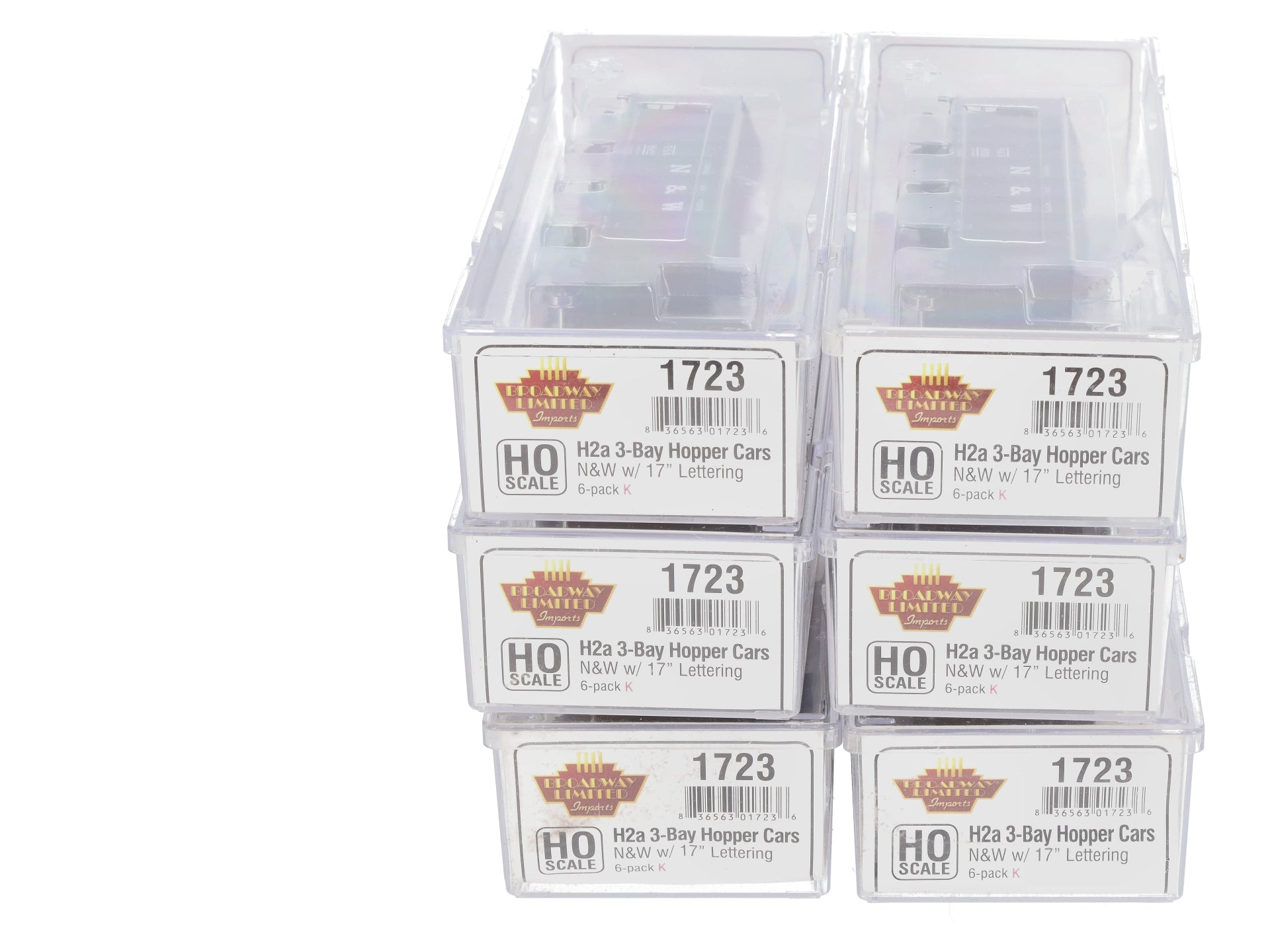 Broadway Limited 1723 HO Norfolk & Western Class H2a 3-Bay Hoppers (Set of 6)