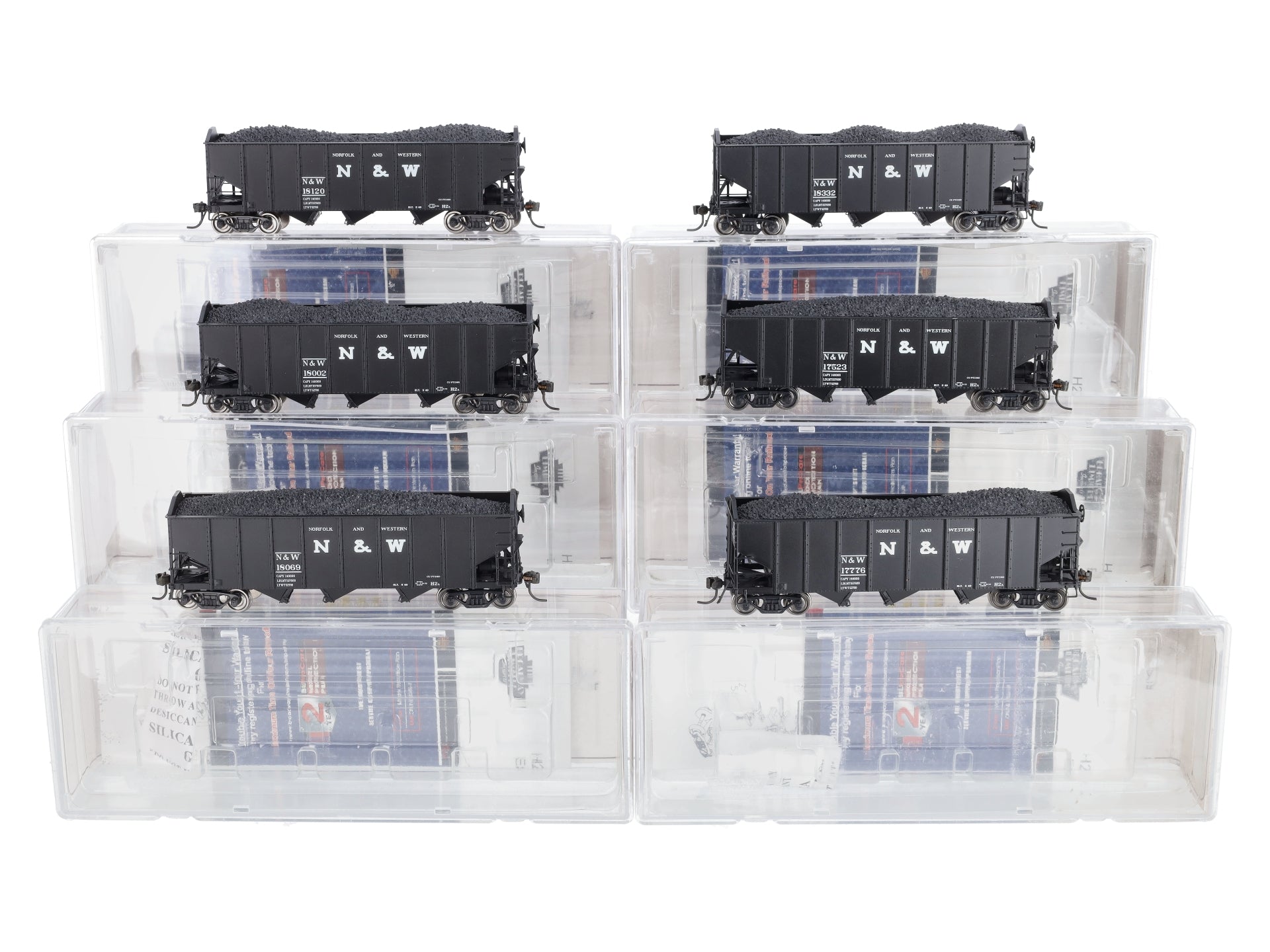 Broadway Limited 1723 HO Norfolk & Western Class H2a 3-Bay Hoppers (Set of 6)
