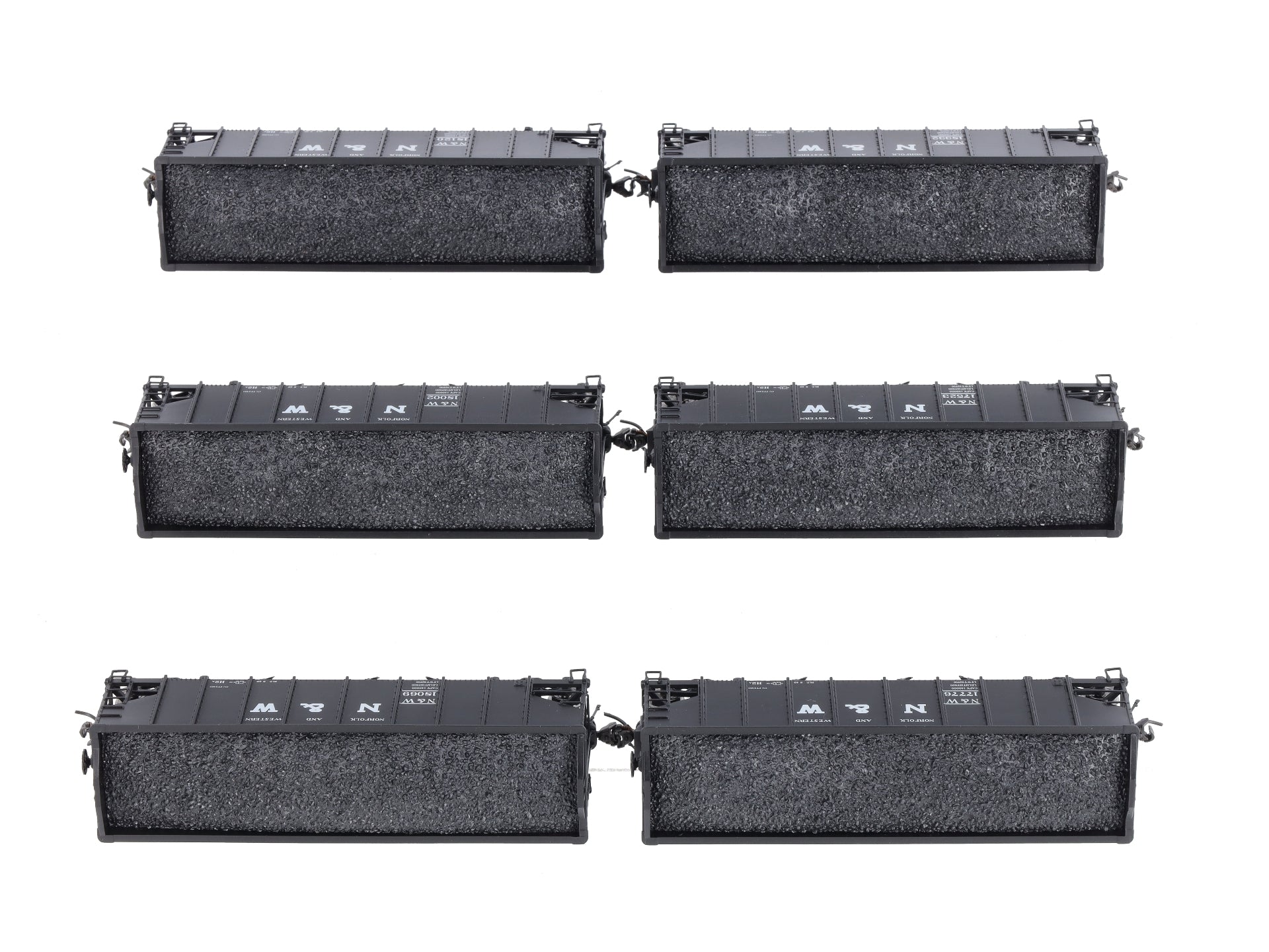 Broadway Limited 1723 HO Norfolk & Western Class H2a 3-Bay Hoppers (Set of 6)