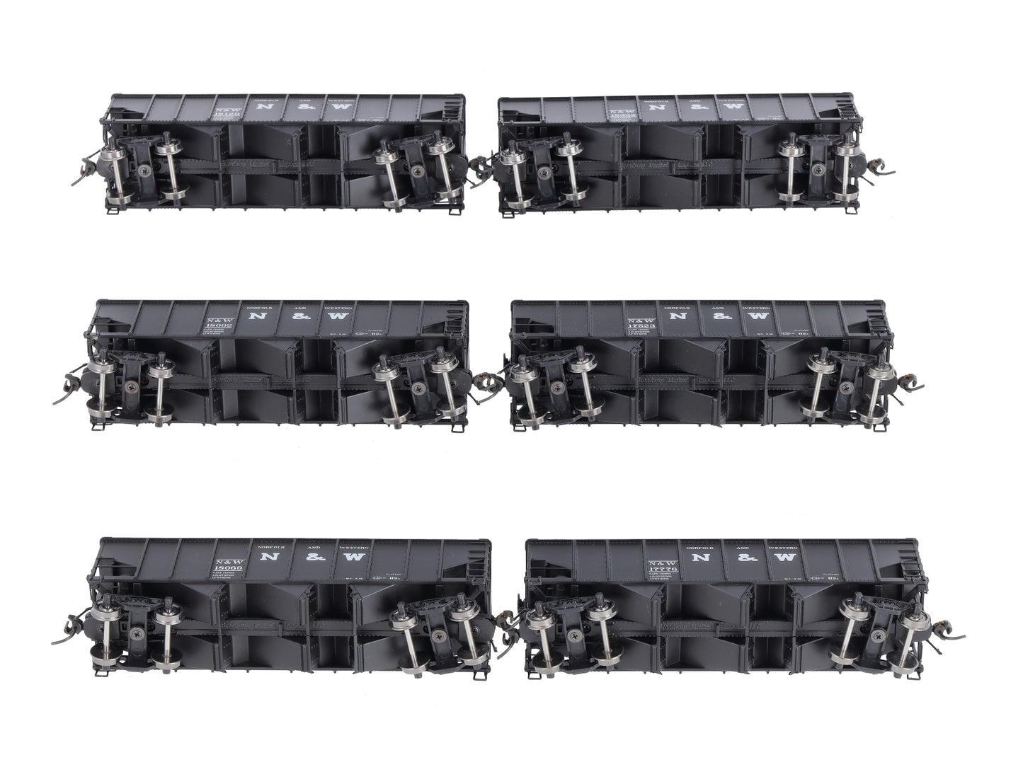 Broadway Limited 1723 HO Norfolk & Western Class H2a 3-Bay Hoppers (Set of 6)