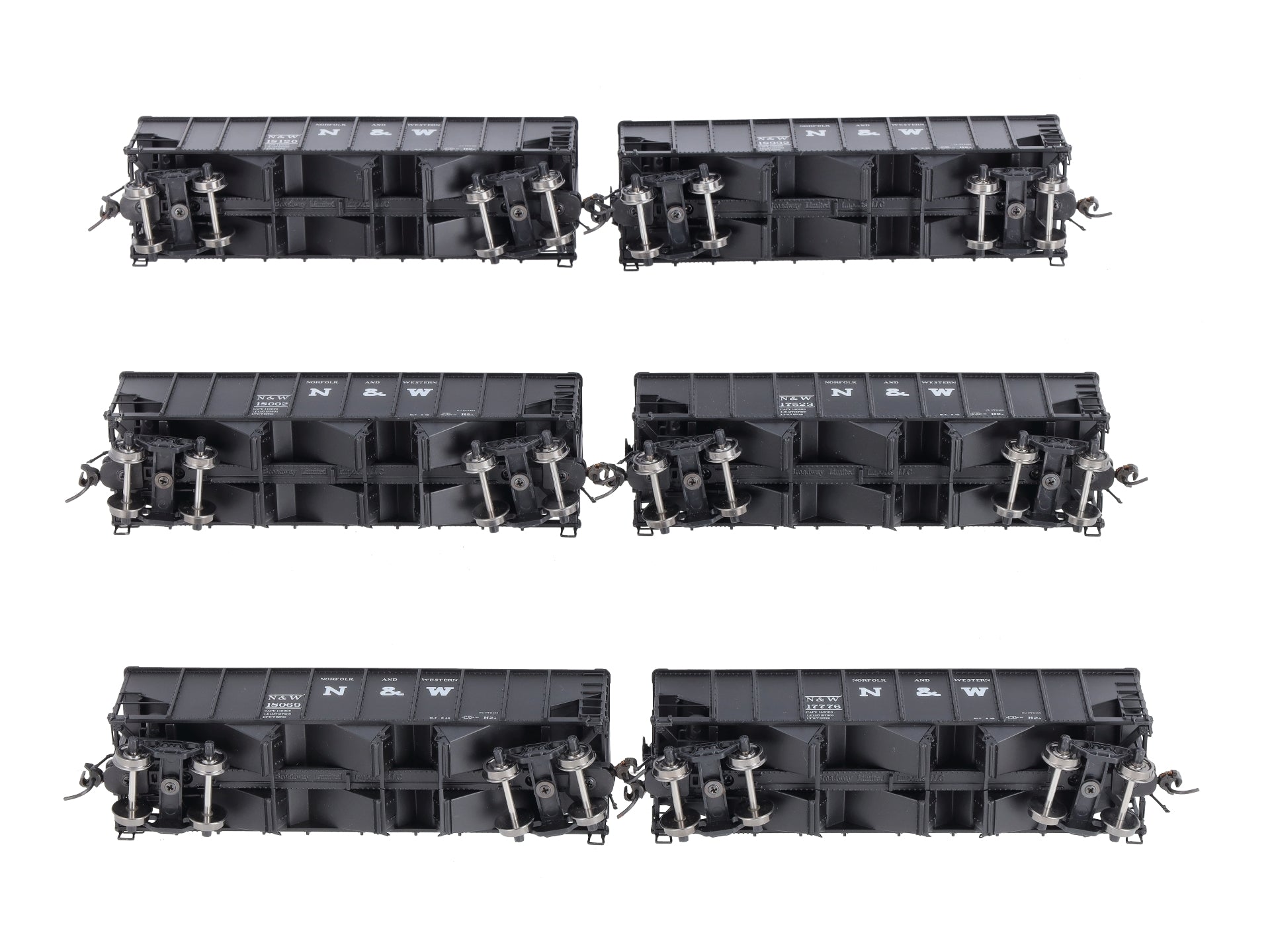 Broadway Limited 1723 HO Norfolk & Western Class H2a 3-Bay Hoppers (Set of 6)