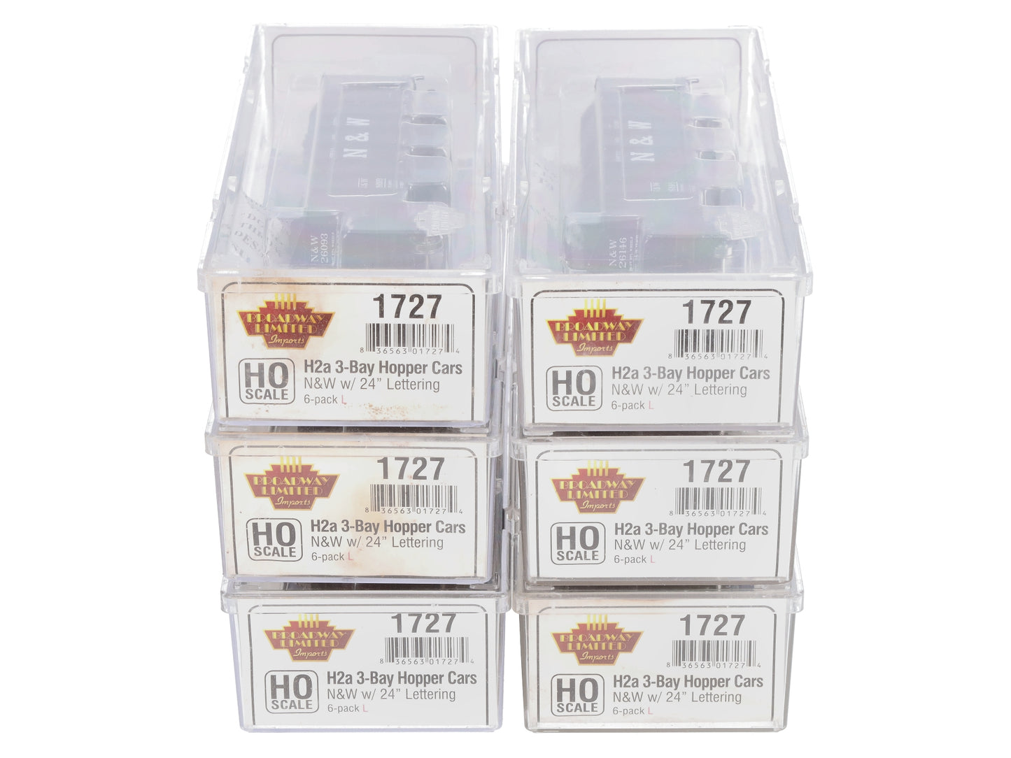 Broadway Limited 1727 HO Norfolk & Western Class H2a 3-Bay Hopper (6)