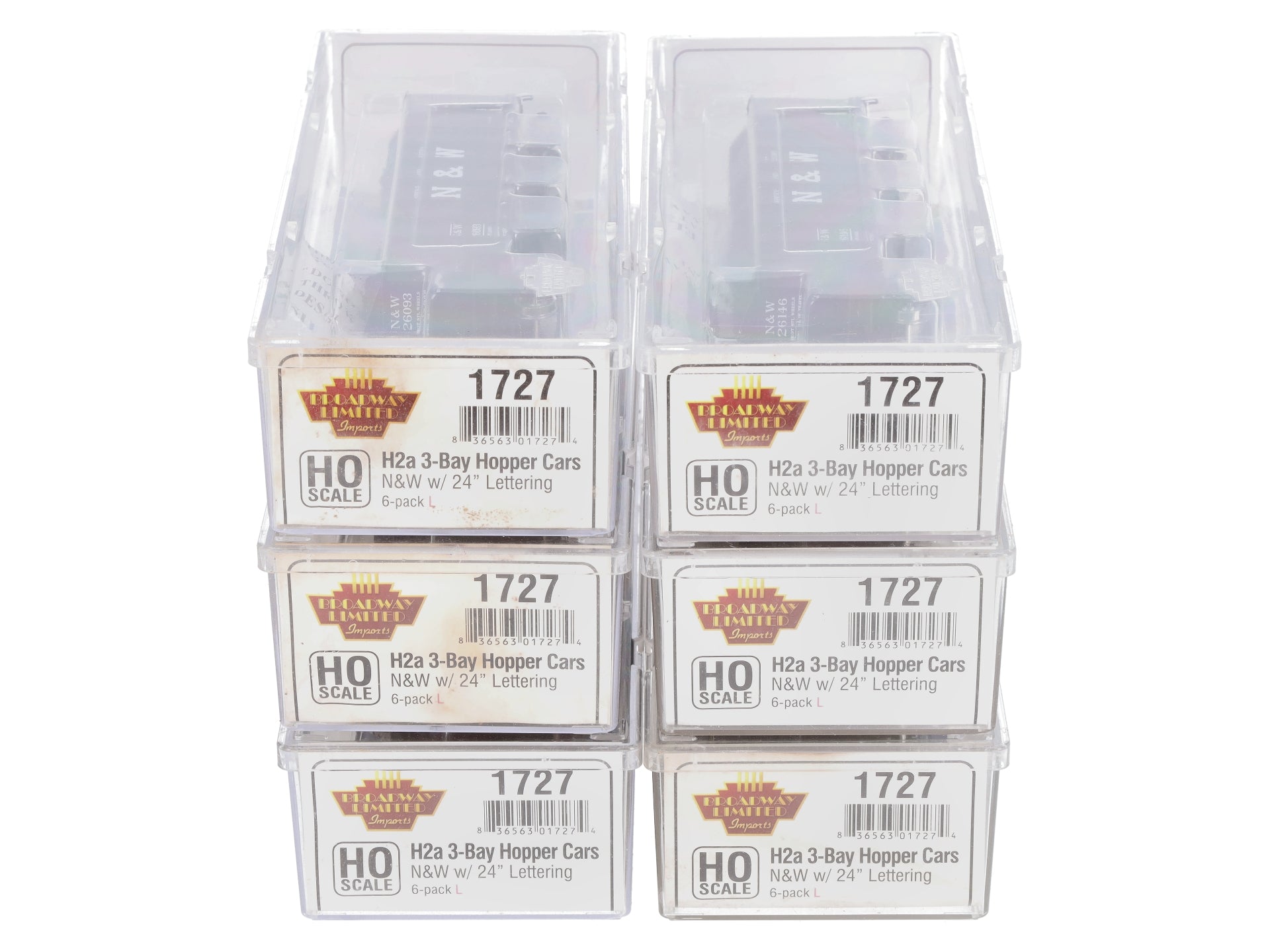 Broadway Limited 1727 HO Norfolk & Western Class H2a 3-Bay Hopper (6)