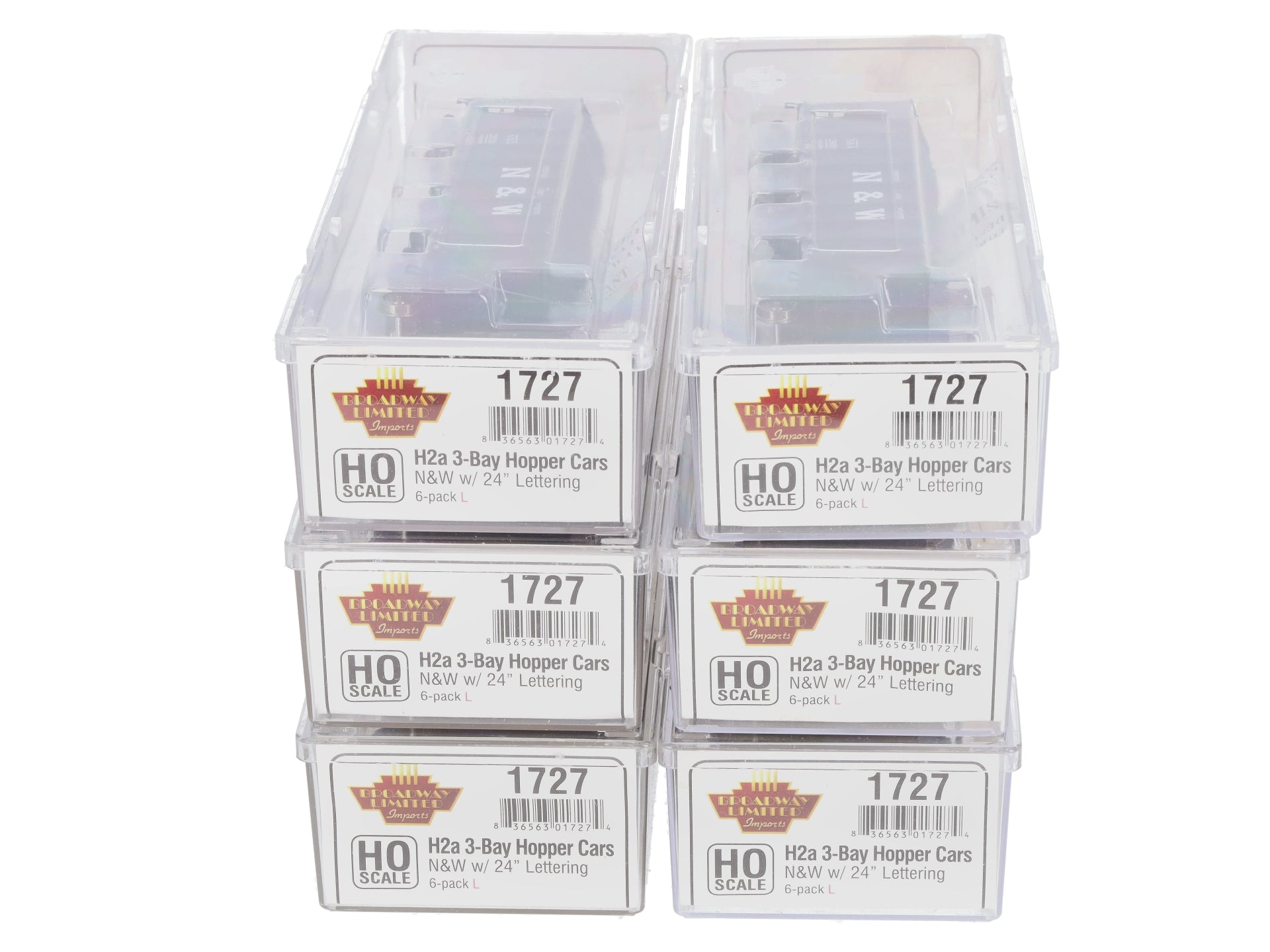 Broadway Limited 1727 HO Norfolk & Western Class H2a 3-Bay Hopper (6)