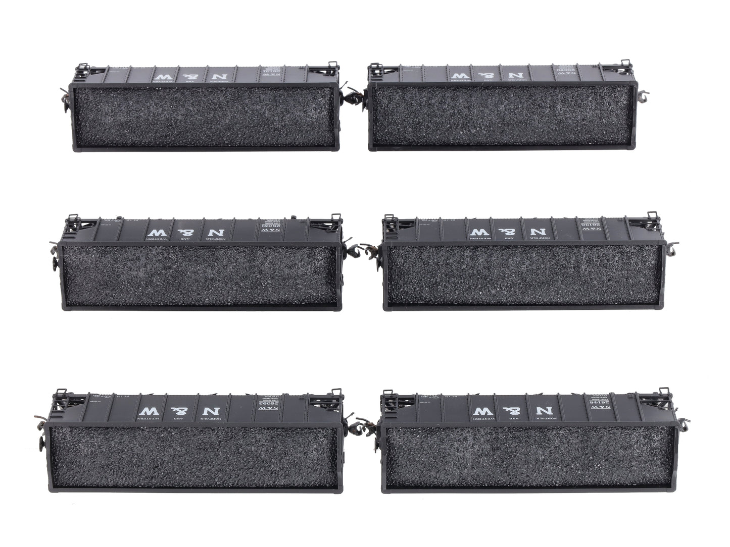Broadway Limited 1727 HO Norfolk & Western Class H2a 3-Bay Hopper (6)