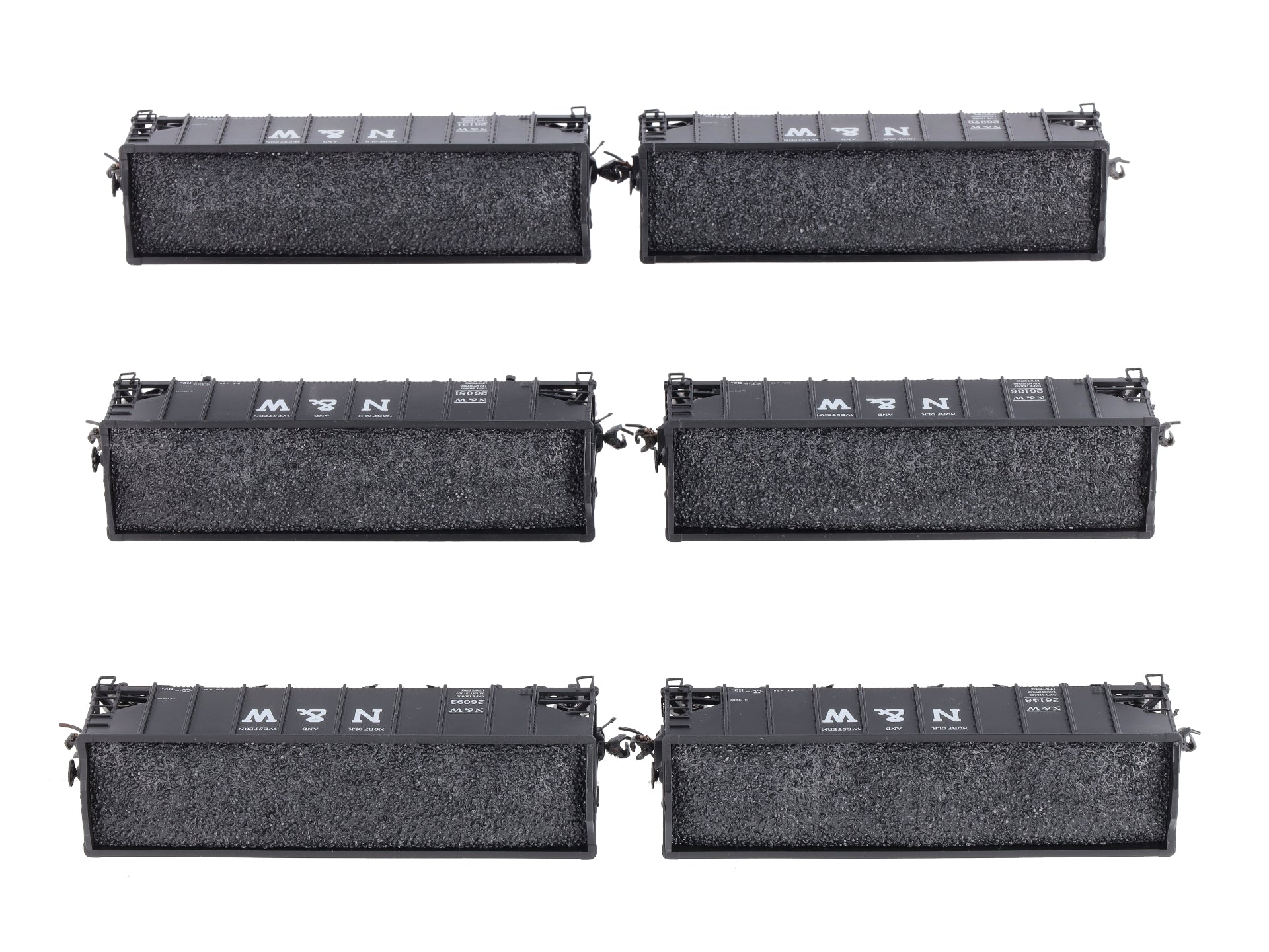 Broadway Limited 1727 HO Norfolk & Western Class H2a 3-Bay Hopper (6)
