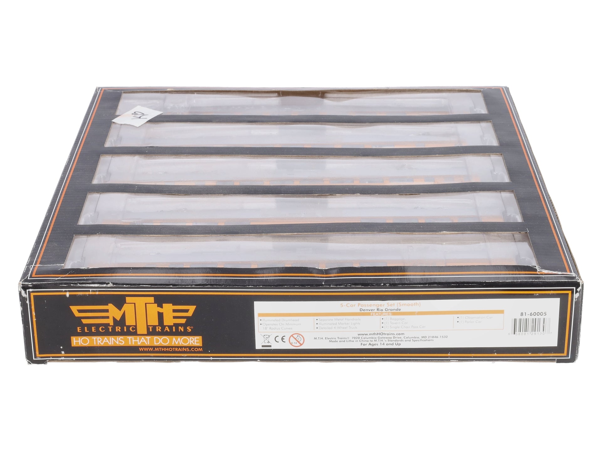 MTH 81-60005 O Denver Rio Grande Smooth Passenger Car Set (Set of