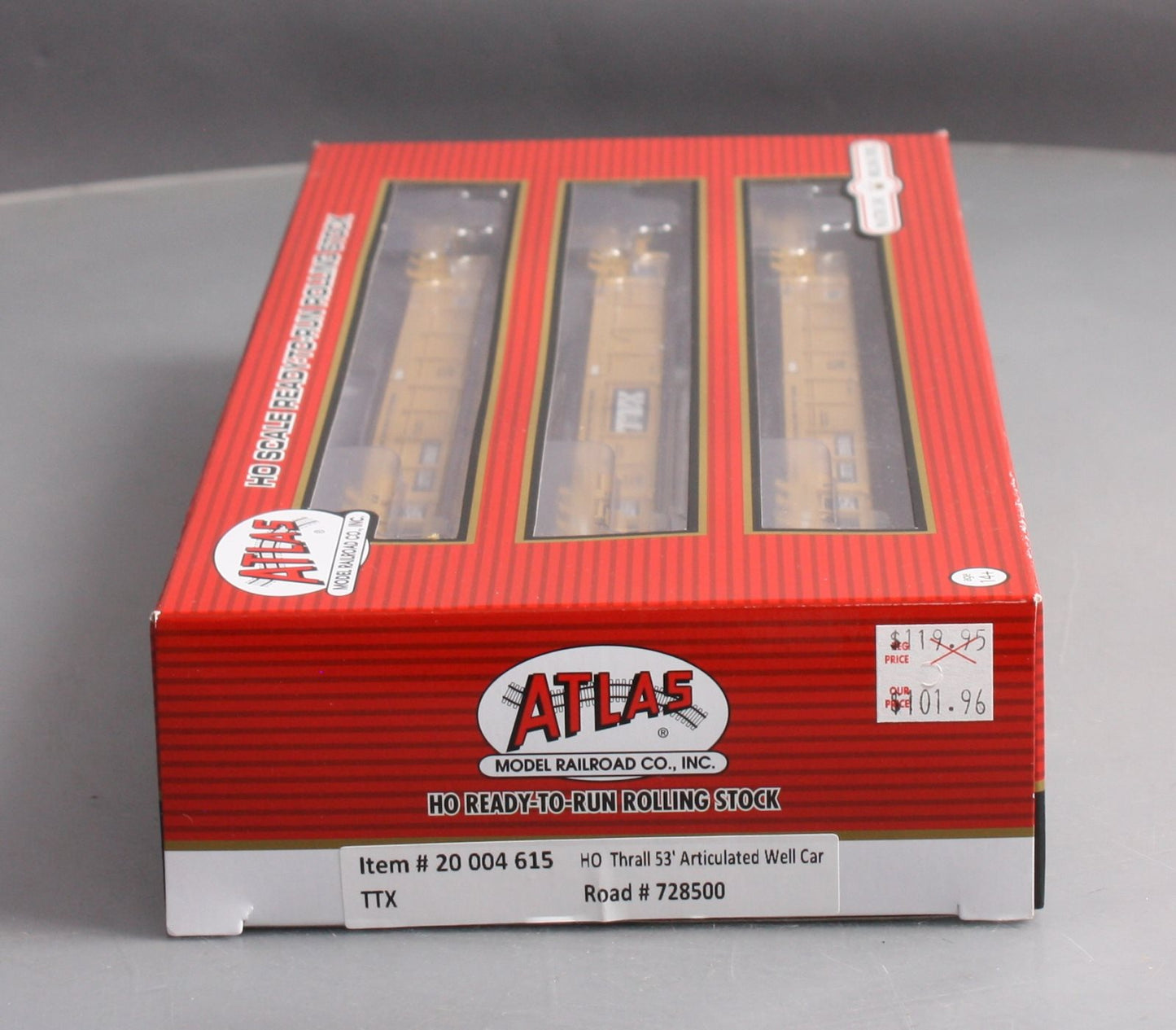 Atlas 20004615 HO TTX 53' Articulated Well Cars (Yellow/Black) #728500