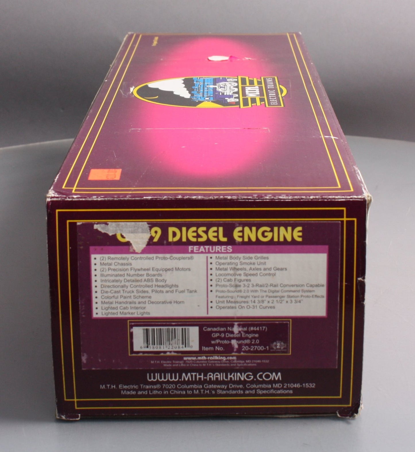 MTH 20-2700-1 Canadian National GP-9 Diesel Engine w/PS2 #4417
