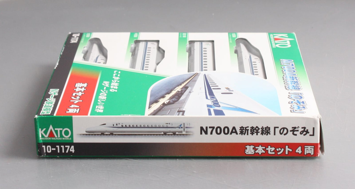 Kato 10-1174 N Nozomi N700A 4-Car Base Train Only Set Standard DC