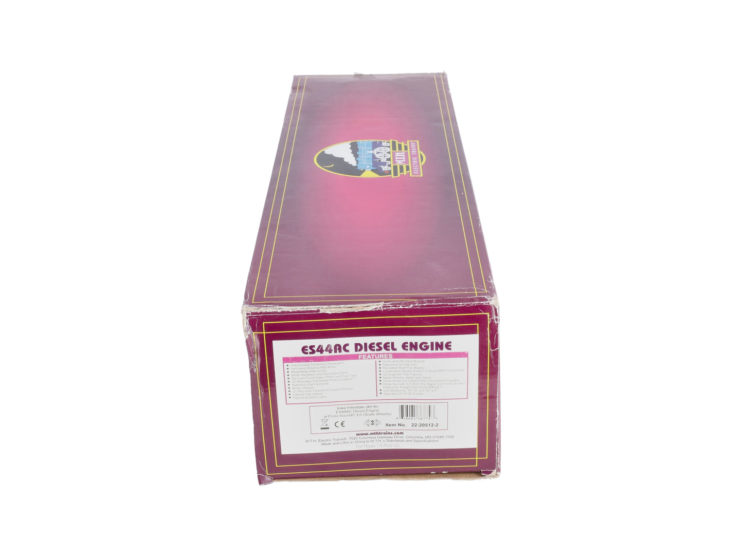 MTH 22-20512-2 O Iowa Interstate ES44AC Diesel Engine w/PS3 #516 [2 Rail]