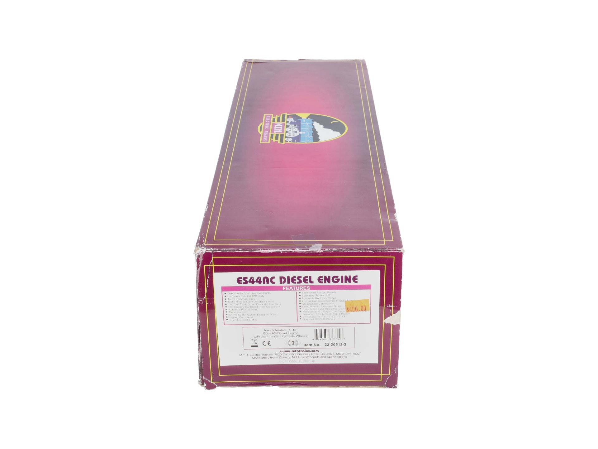 MTH 22-20512-2 O Iowa Interstate ES44AC Diesel Engine w/PS3 #516 [2 Rail]