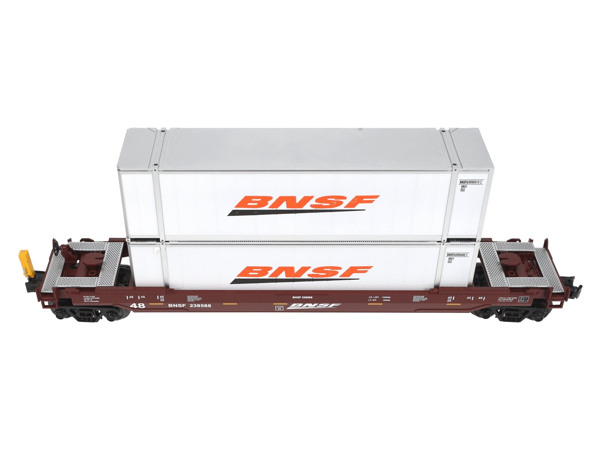 MTH 30-76757 O-27 Burlington Northern Santa Fe Husky Stack with EDT