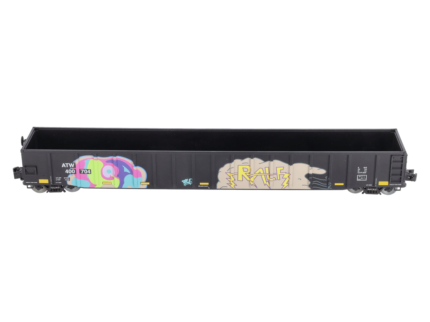 Lionel 6-84834 O Atlantic and Western 66' Mill Gondola with Graffiti #400704