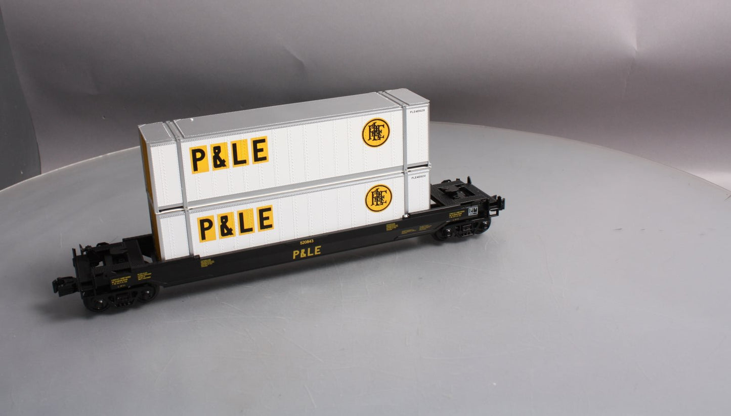MTH 30-76376 O Gauge Pittsburgh & Lake Erie Husky Stack Car #520843