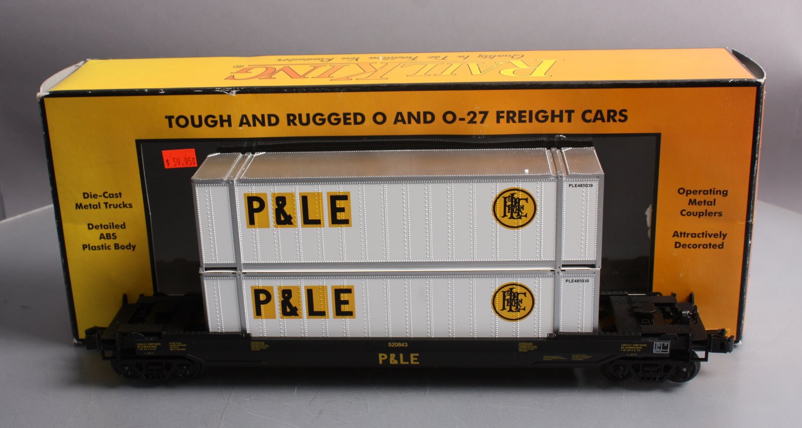 MTH 30-76376 O Gauge Pittsburgh & Lake Erie Husky Stack Car #520843