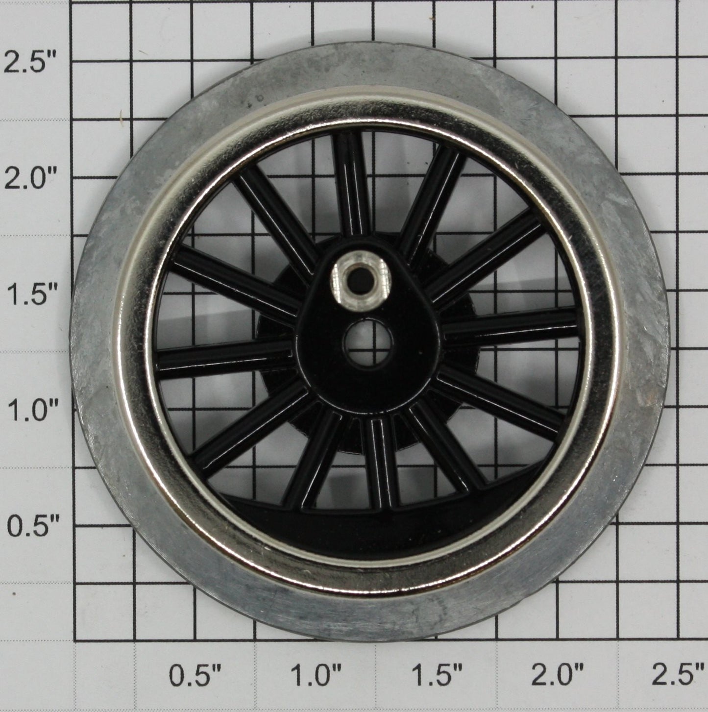American Flyer 4696-4 Black Spoked 2-1/2" Std. Gauge Gear Wheel w/ Ecc. Stud