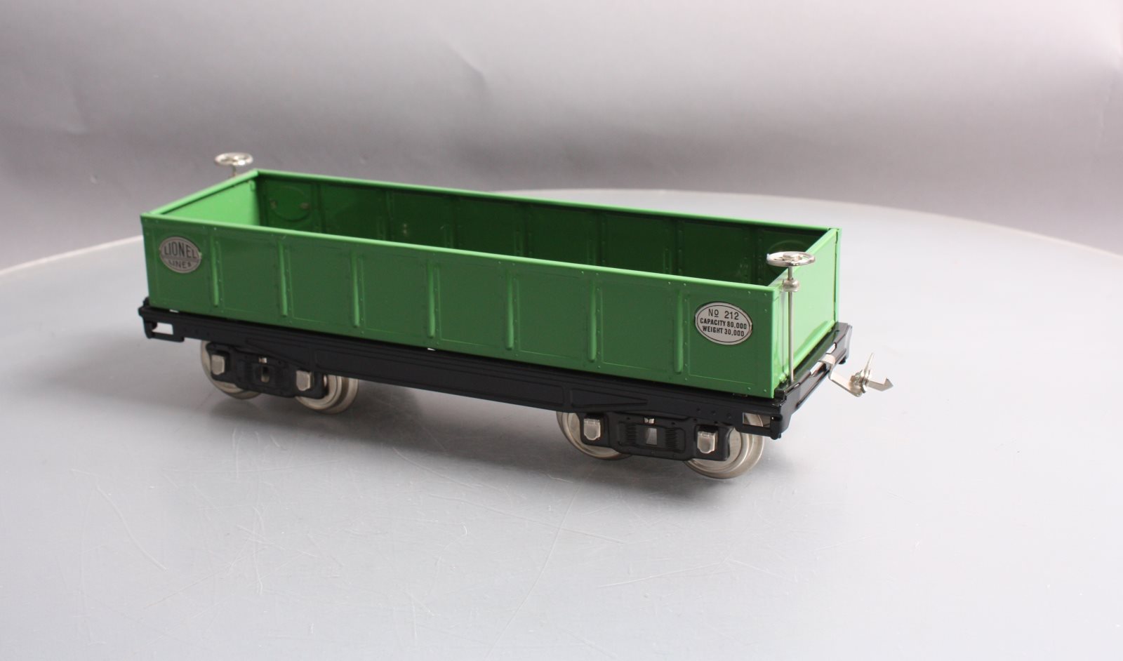MTH 11-30022 Lionel #212 Green w/Nickel Trim Gondola