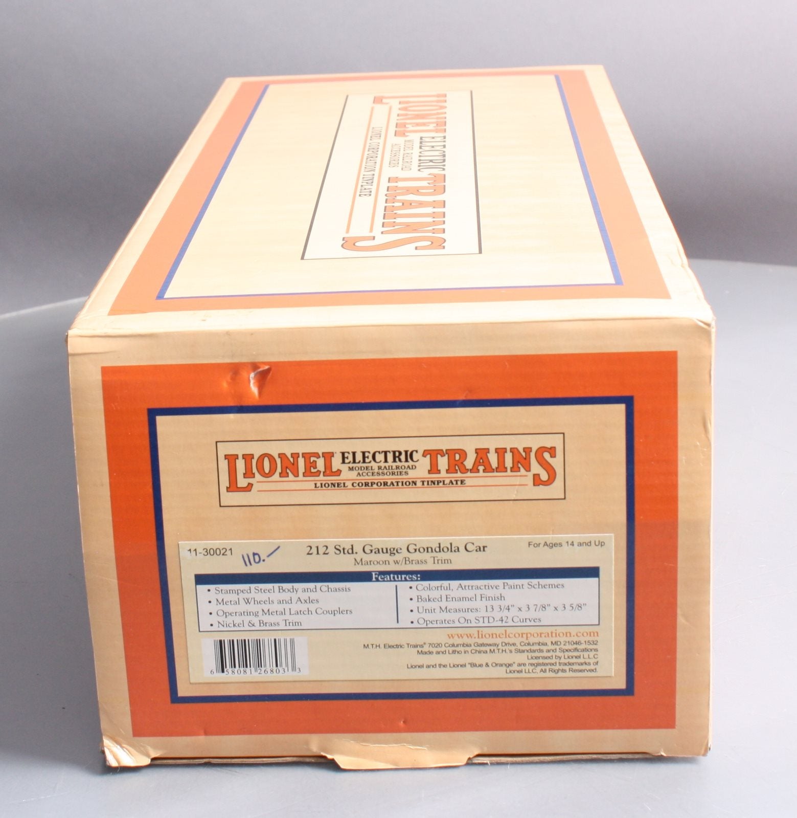 MTH 11-30021 Lionel Std.Gauge #212 Maroon Gondola