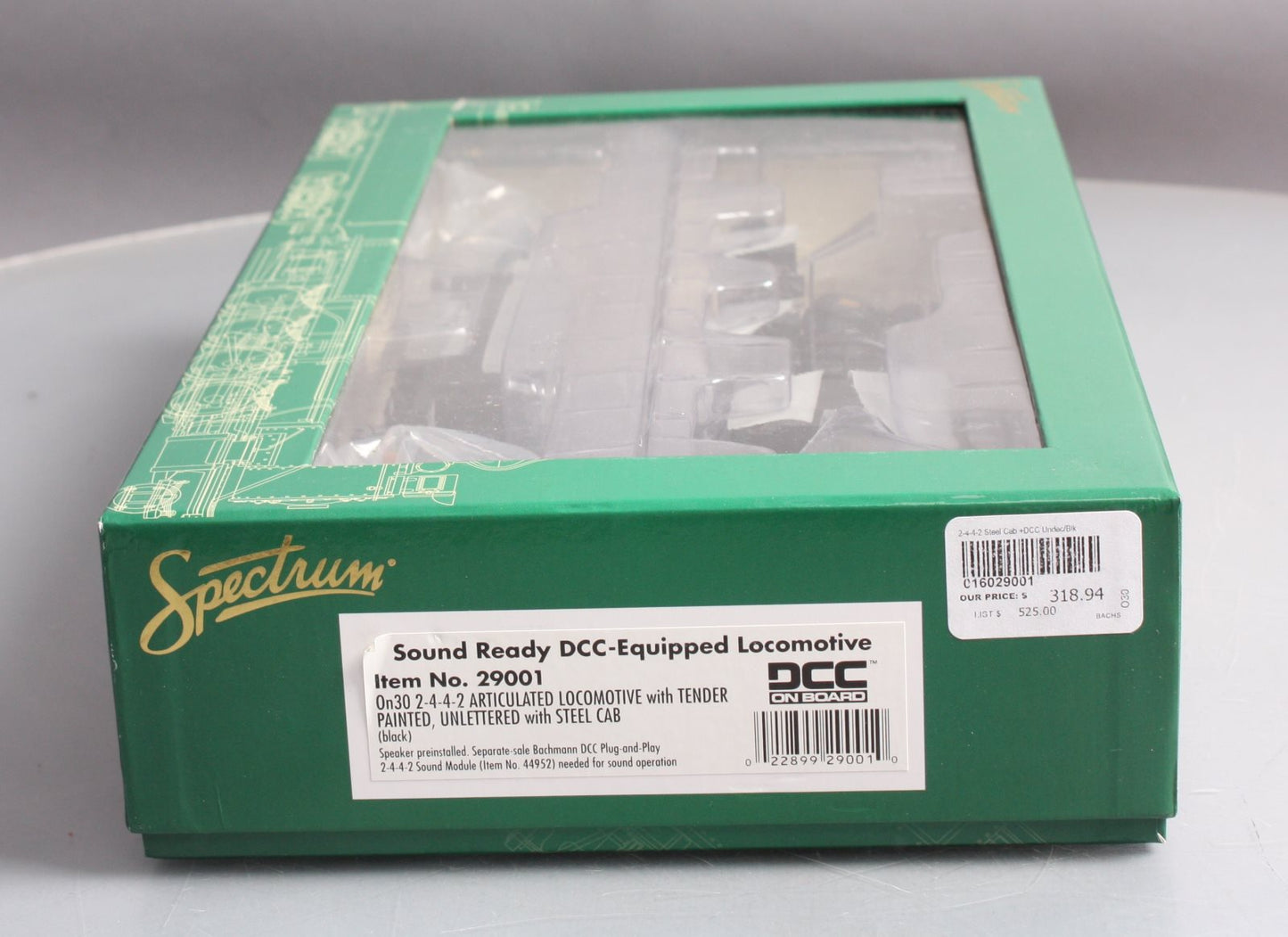 Bachmann 29001 On30 Unlettered 2-4-4-2 Steam Locomotive w/DCC