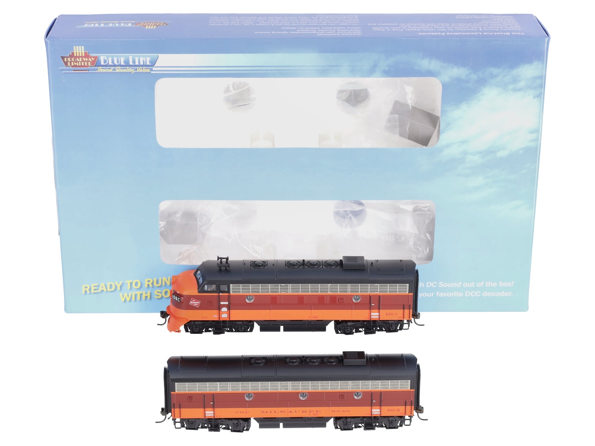 Broadway Limited 5102 HO Milwaukee Road EMD F7A-Unpowered B Set #106C/106B